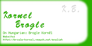 kornel brogle business card